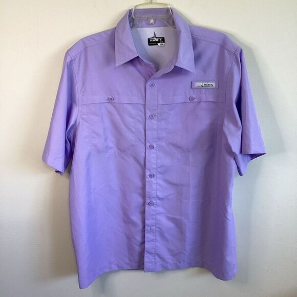 Habit Men’s Vented Lavendar Fishing Shirt Size Medium - Picture 1 of 7